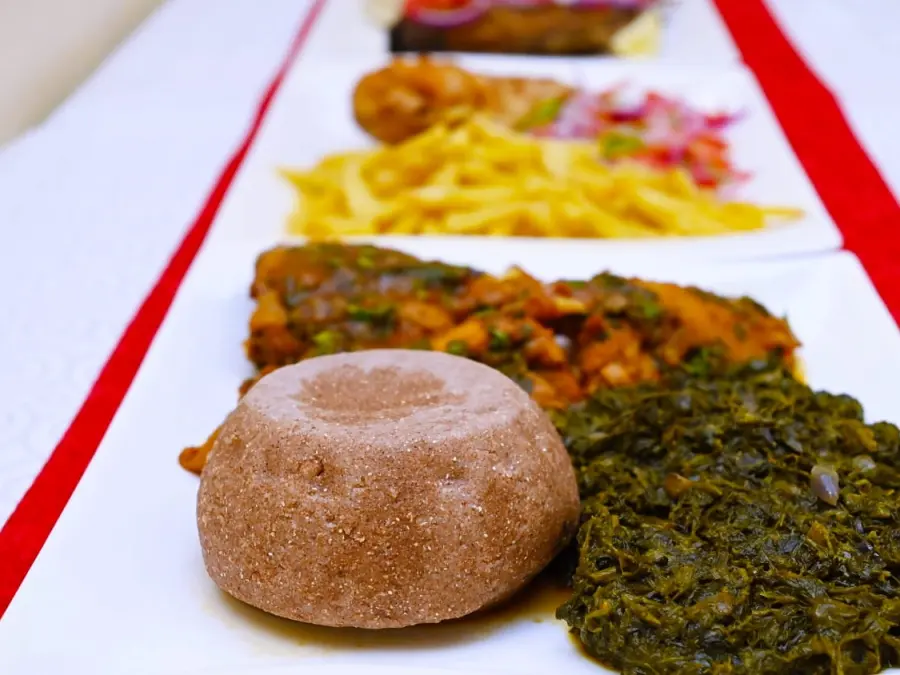 Kenyan dishes served in the restaurant